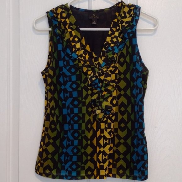 Worthington Geometric Ladies Sleeveless Top - Picture 1 of 9